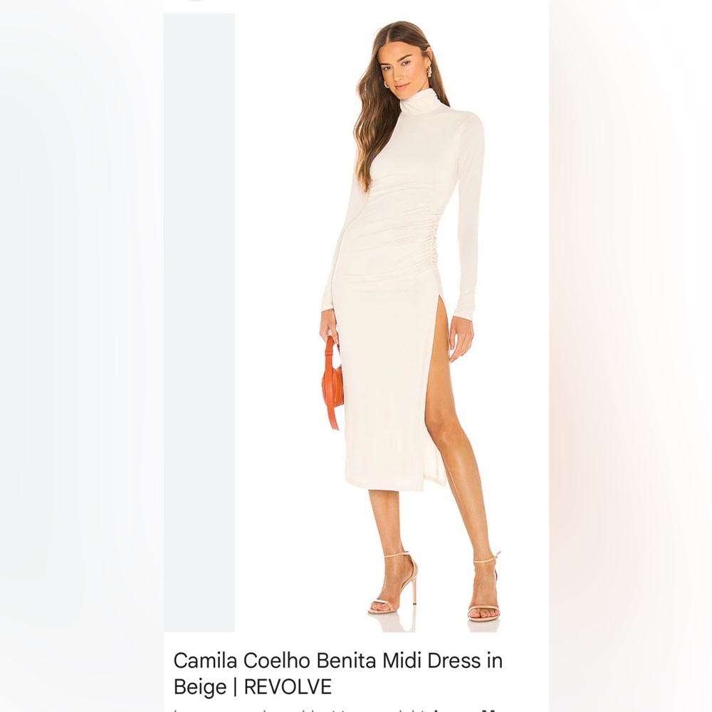 Camila Coelho Benita Midi Dress Beige - REVOLVE